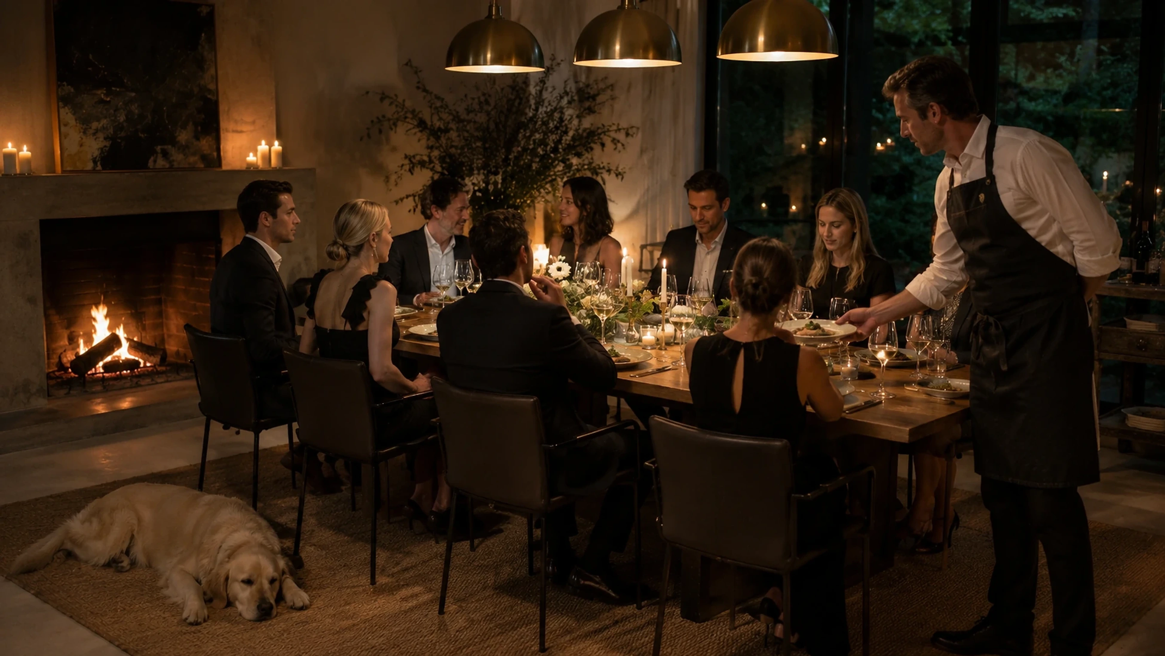 Warm ambient lighting at a private luxury event