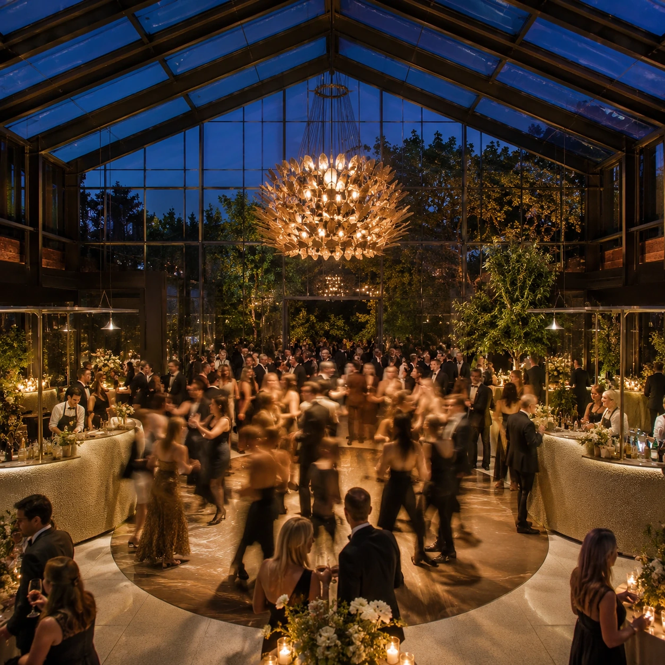 Grand glass atrium venue