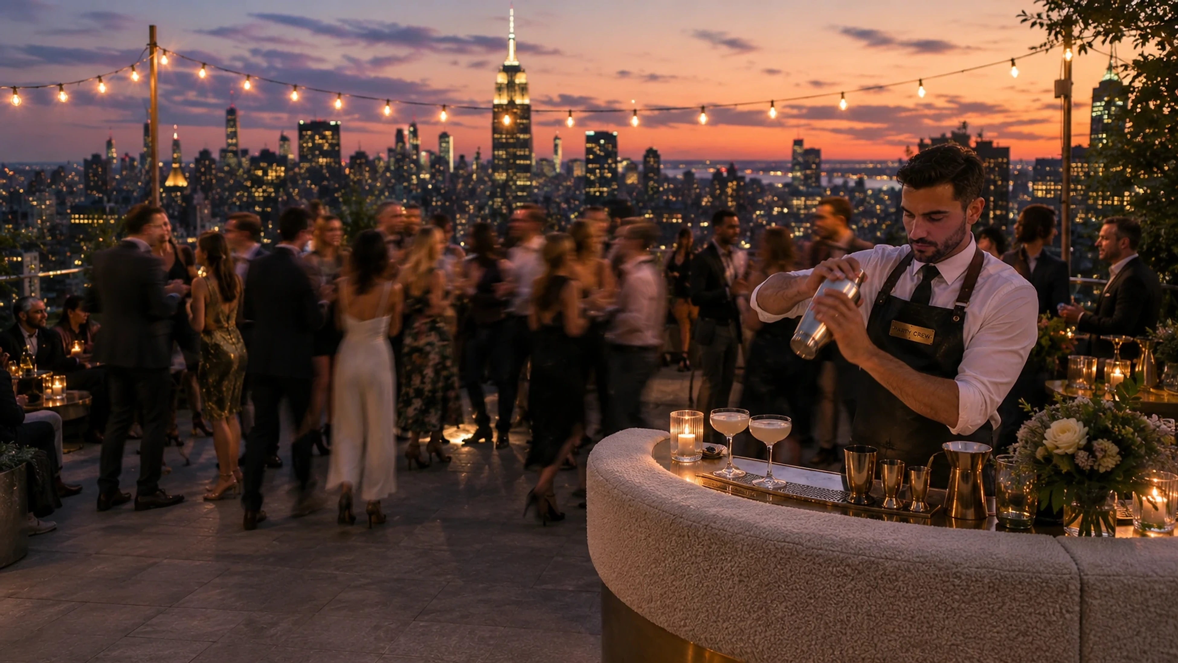 New York City skyline penthouse venue