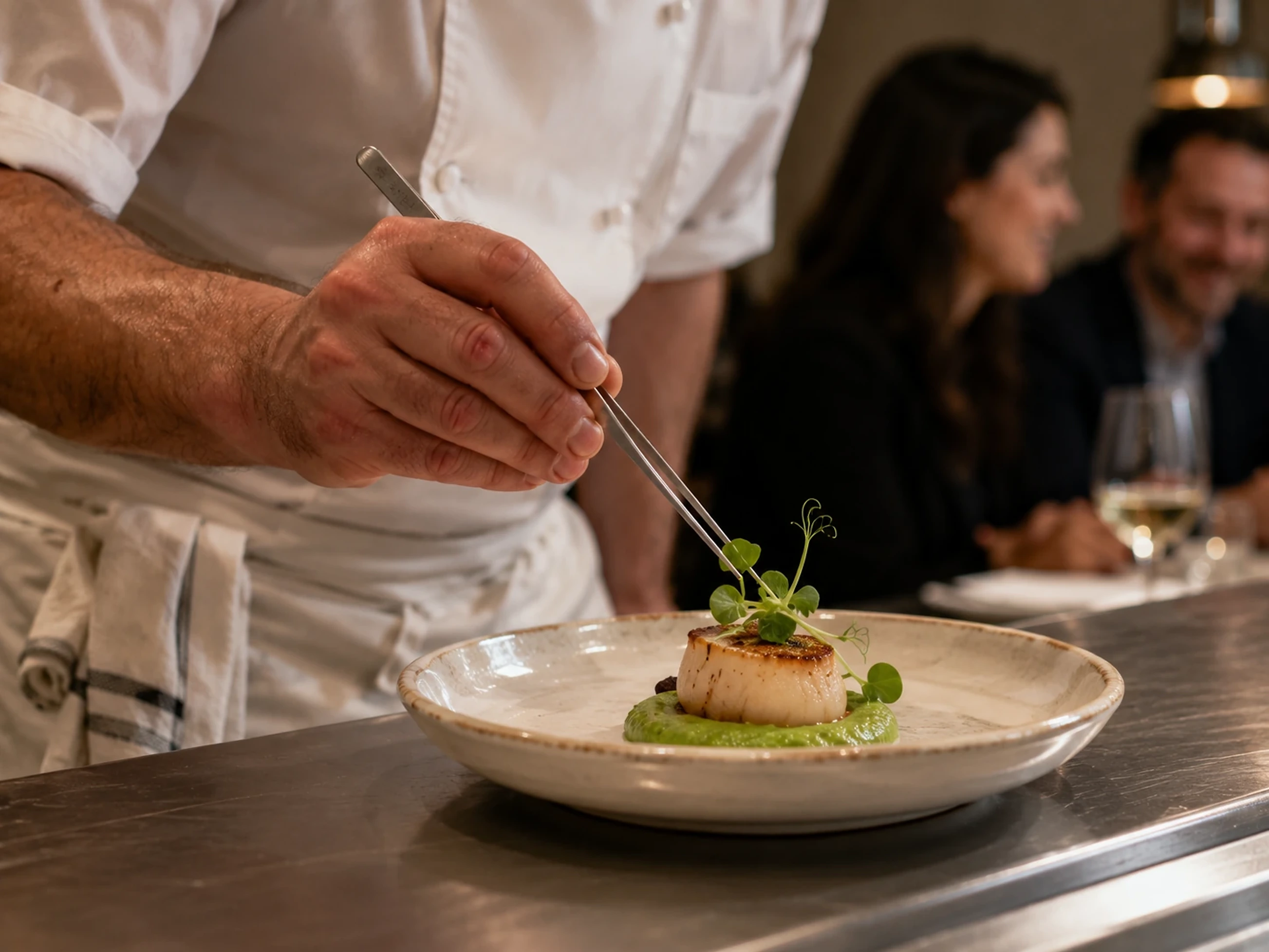 Gourmet hors d'oeuvres on slate platters